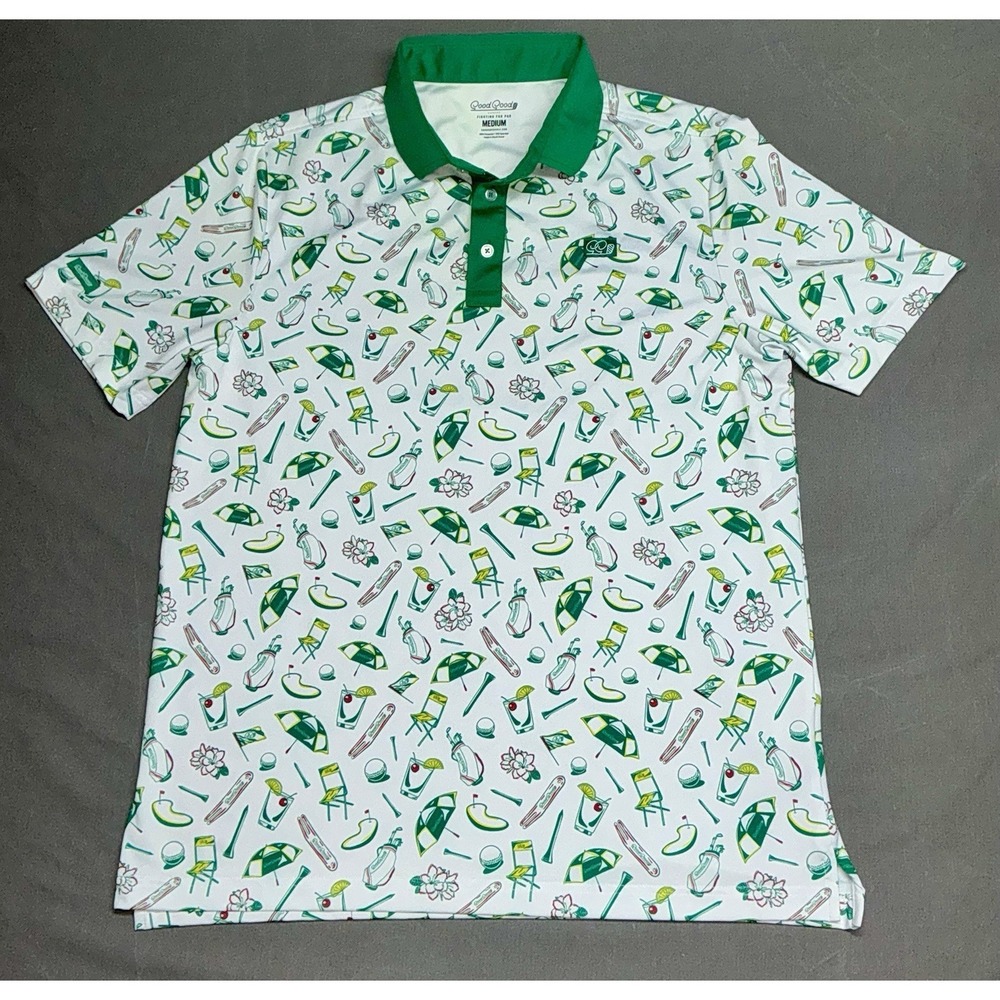Good Good Polo Shirt Mens M Green Golf Performance Stretch Tagless